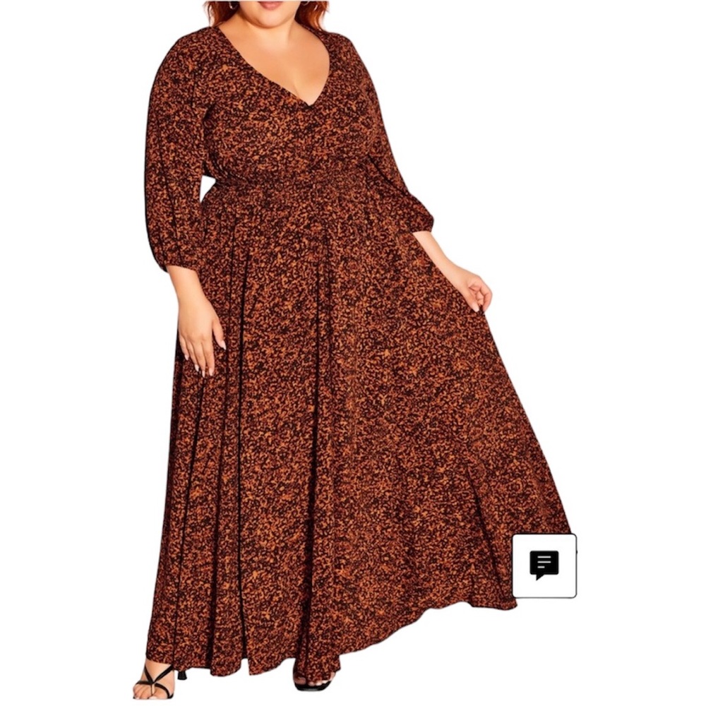 NEW NWT CITY CHIC Maxi dress Limitless print size XL / size 22